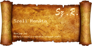 Szeli Renáta névjegykártya